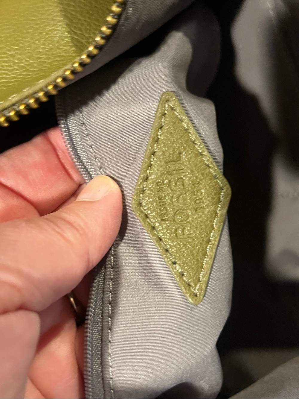 Olive Green Leather Shoulder Bag with Adjustable Strap - Picture 3 of 7